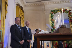 President Joe Biden and Second Gentleman Doug Emhoff host Hanukkah ceremony at The White House December 11, 2023