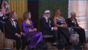 2023 Kennedy Center Honorees Billy Crystal, opera singer Renée Fleming, Barry Gibb of the Bee Gees, rapper and actress Queen Latifah, and singer Dionne Warwick.